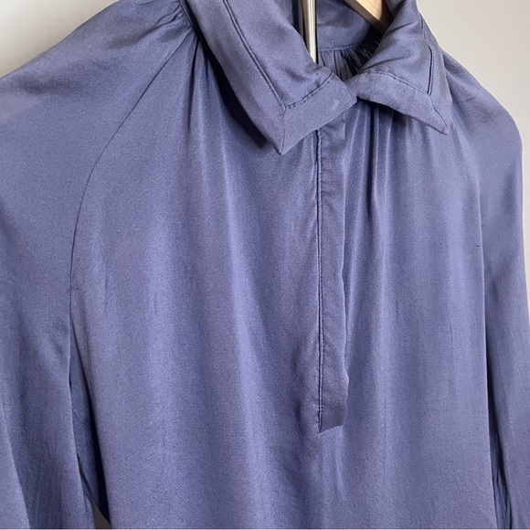 Just Cavalli Silk Long Sleeve Blouse Purple Size 42 5-Button Cuffs EUC - Picture 2 of 8